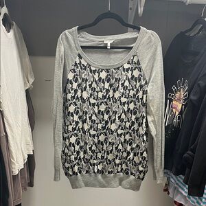 Joie Gray and Black Snake Print Women's Sweater